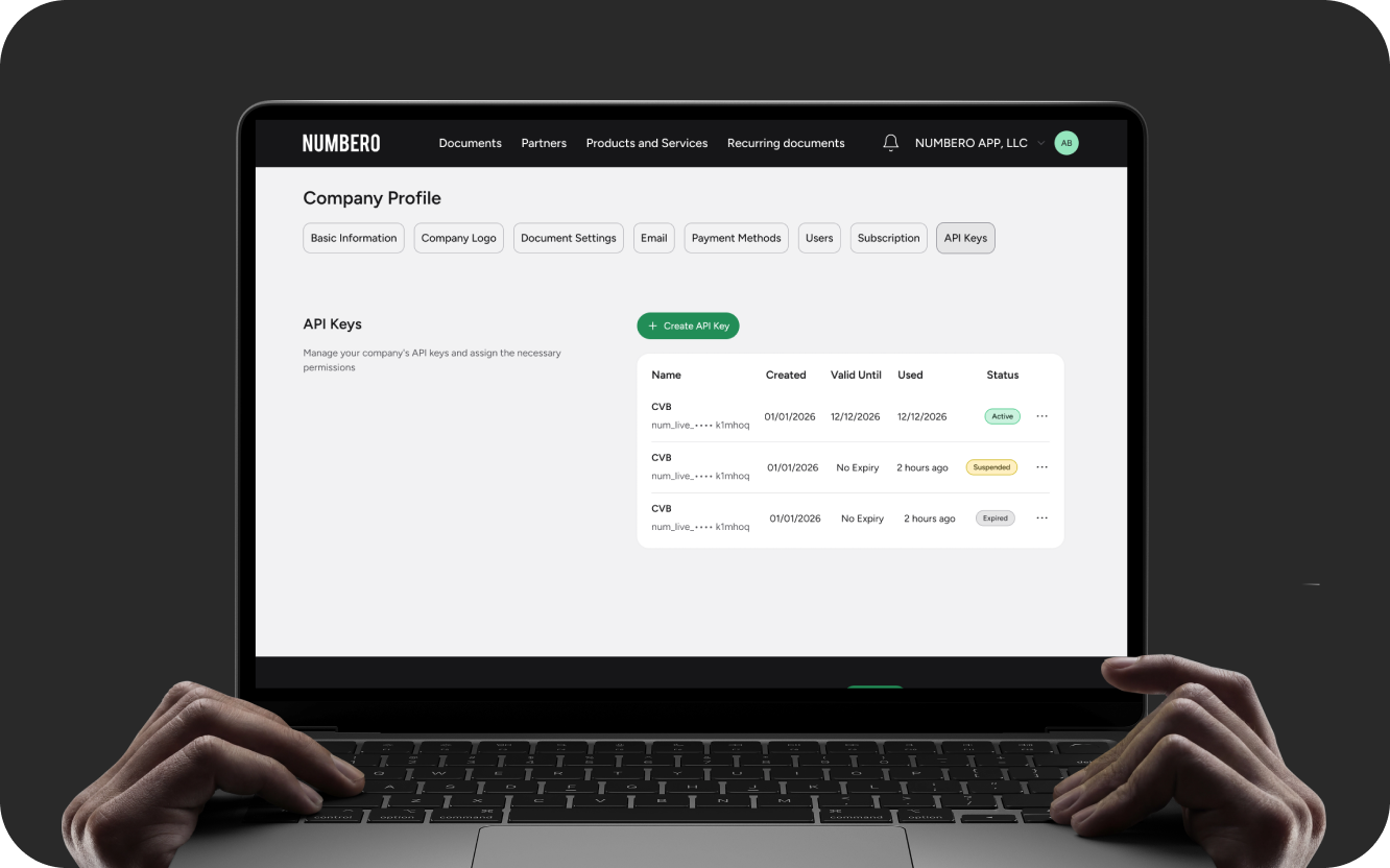 API key management
