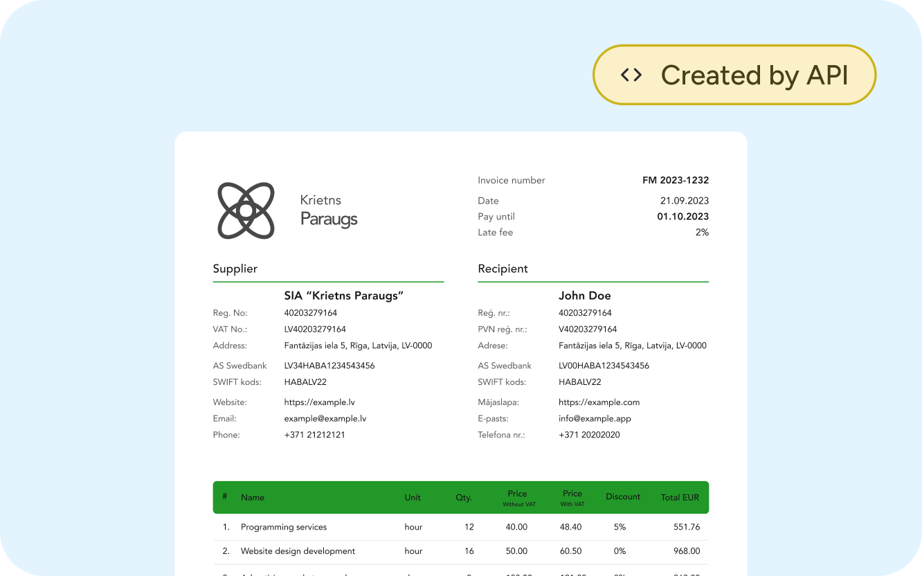 Create and send invoices